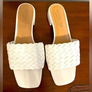 Rachel Zoe white woven mule sandal, size 9
